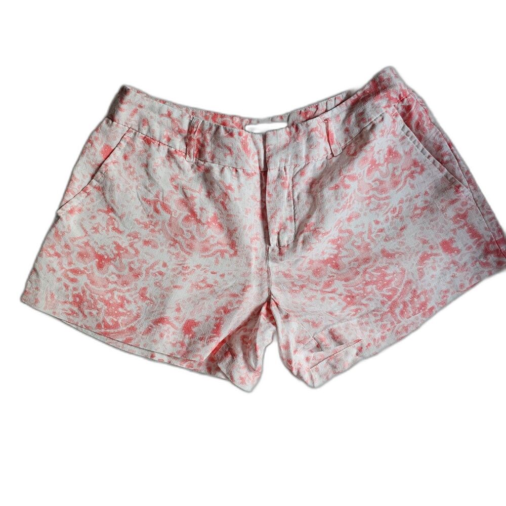 Valerie Bertinelli 100% Linen Pink & White Shorts Daisy Dukes sz 2